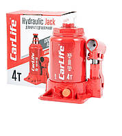 Домкрат гідравлічний  2-х штоковий 4т висота 365/155mm коробка "Carlife" BJ404D