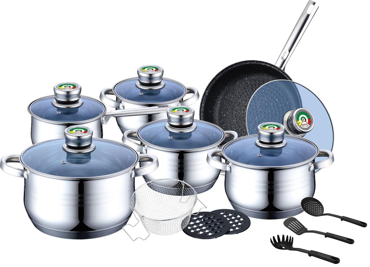 Набір каструль BOHMANN 18 шт, BH 1800MRB, фото 1