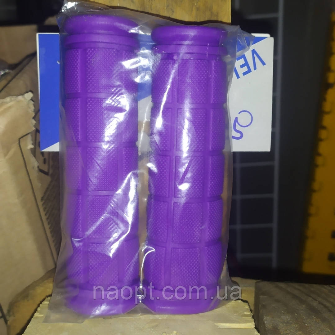 Ручка на кермо. VELO фіолетова пара. Ручки на кермо велосипеда. Грипсы. Грипси для велосипеда., фото 1