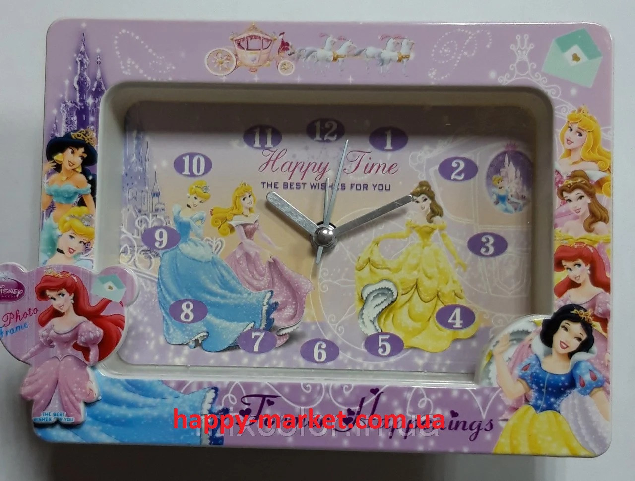Годинник-будильник NoCS602A Принцеси (10*15)