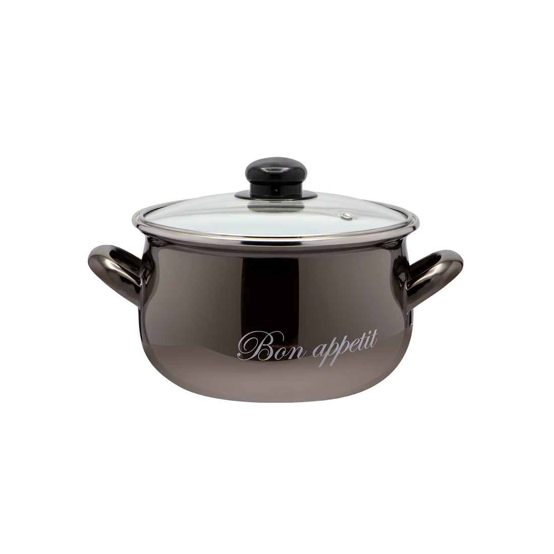 Каструля емальована 2,1 л "Bon appetit" чорний 2234А