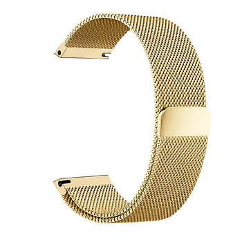 Ремінець металевий для годинника 22 мм міланська петля золотистий