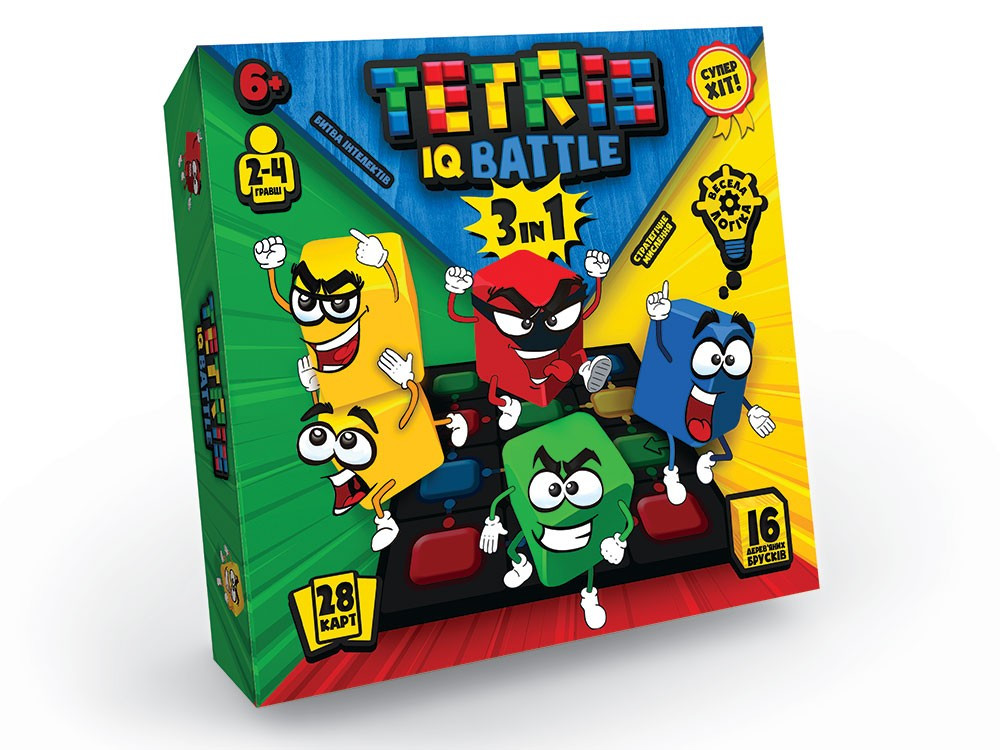 Настільна гра Tetris IQ battle 3in1 (укр) Danko Toys G-TIB-02U комплекс дитячих розвиваючих ігор для дітей, фото 1