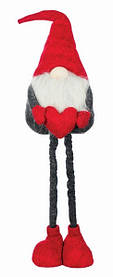 Фігурка новорічна, 75 см, Лепрікон з серцем, текстильний, колір червоний, сірий