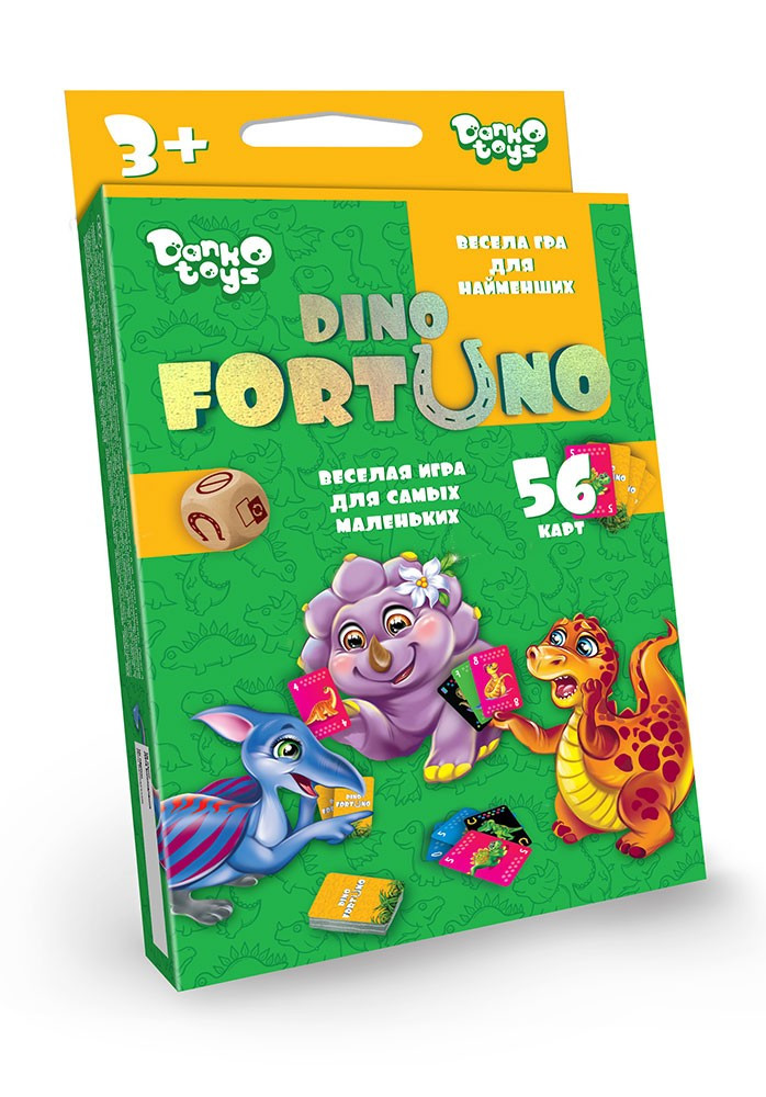 Настільна гра Dino Fortuno Danko Toys UF-05-01 Діно Фортуна дитяча розвиваюча уважність дітей малюків, фото 1
