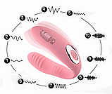 Багатофункціональний подвійний кліторально вагінальний вібратор, одночасна стимуляція клітора та точки G, фото 8