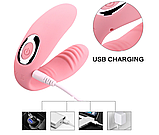 Багатофункціональний подвійний кліторально вагінальний вібратор, одночасна стимуляція клітора та точки G, фото 9