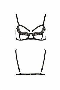 Бюстгальтер-стріли з мереживом Passion Exclusive SOLON BRA L/XL, black