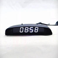 Автомобильные часы с термометром и вольтметром M101 (Белый)