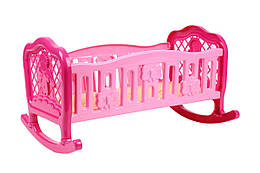 Іграшка Колиска ТехноК 4531 Ліжечко для ляльки рожеве дитяче пластикове