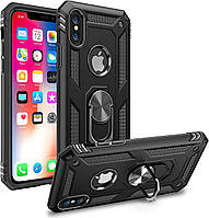 Чехол Shield для Iphone XS бампер противоударный с подставкой Black