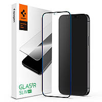 Защитное стекло Spigen для iPhone 12 Mini (1шт) GLAS.tR Slim Full Cover, Black (AGL01534)