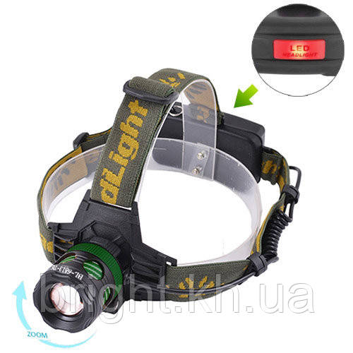 Ліхтар налобний Police 6813-T6,2x18650,ЗУ 220V/12V,zoom,Box