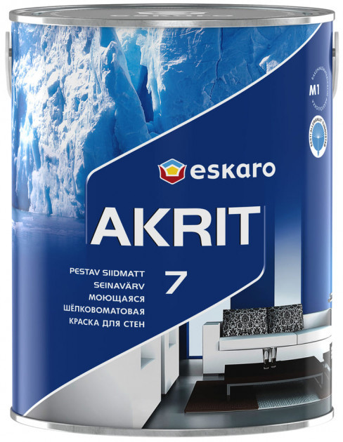 Eskaro Akrit 7 Фарба, що миється шовково-матова для стін 2.85