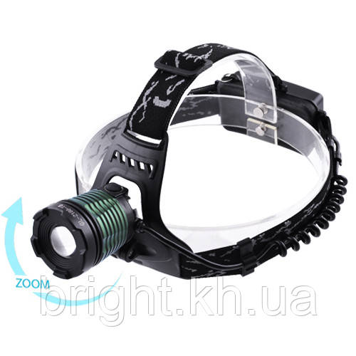Ліхтар налобний Police 2188-T6, ЗУ 220V/12V, 2х18650, zoom, Box