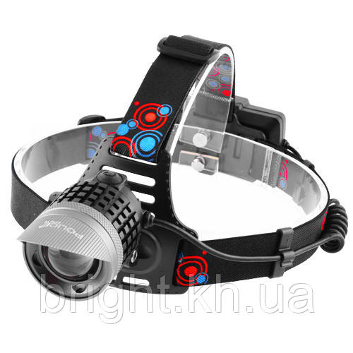 Ліхтар налобний Police 2170-T6, ЗУ micro USB, 2x18650, signal light, zoom, Box