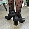 Черевики жіночі шкіряні на невисокому каблуці, фото 2