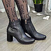 Черевики жіночі шкіряні на невисокому каблуці, фото 3