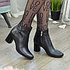 Черевики жіночі шкіряні на невисокому каблуці, фото 4