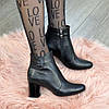 Черевики жіночі шкіряні на невисокому каблуці, фото 6