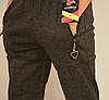 Штани чоловічі теплі під манжет XL — 5XL Чоловічі спортивні зимові штани Ao Longcom, Темно-сірий, фото 3