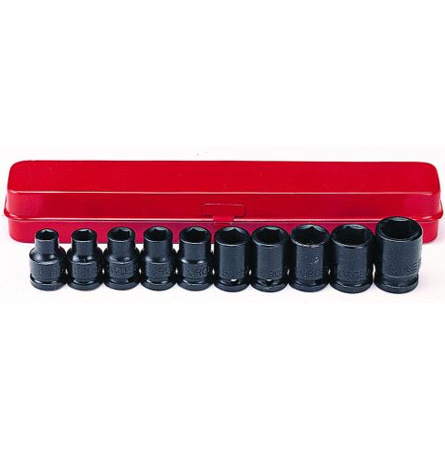 Набір головок 1/2" 6-гр. ударних 10 пр. (10-24 мм) 4109-10 F