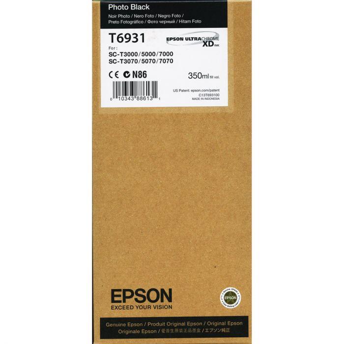Картридж Epson T6931 для SC-T3000, SC-T3200, SC-T5000, SC-T5200, SC-T7000, SC-T7200, 350 мл, Photo Black