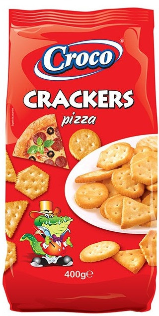 Крекер CROCO CRACKERS з смаком піци 400г