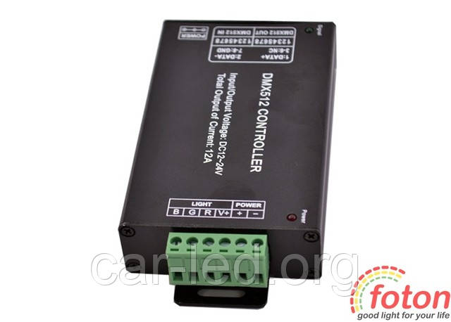 Контроллер однозональный RF RGB DMX 12А (6 buttons) - фото 3 - id-p15333318