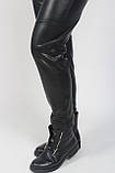 Штани утеплені з екошкіри 7/8 (по кісточку)/Шкіряні жіночі штани 9152, фото 3