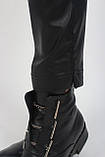 Штани утеплені з екошкіри 7/8 (по кісточку)/Шкіряні жіночі штани 9152, фото 4