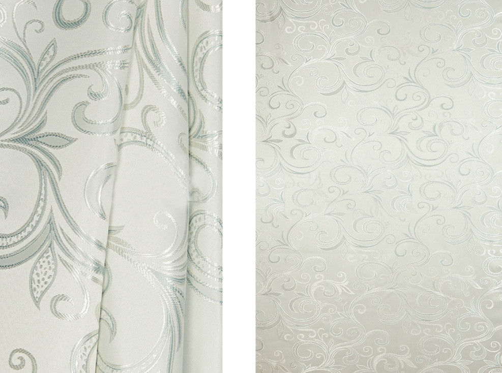 Портьерная ткань для штор Жаккард салатового цвета с рисунком - фото 1 - id-p1282130917