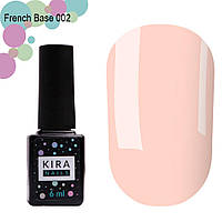 Kira Nails French Base № 002 - камуфлююча база (ніжно-персиковий), 6 мл