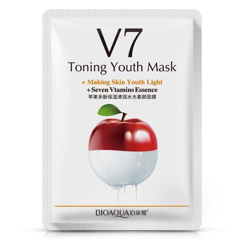 Маска з екстрактом яблука Bioaqua V7 Toning Youth Mask Seven Vitamins Essence (apple)
