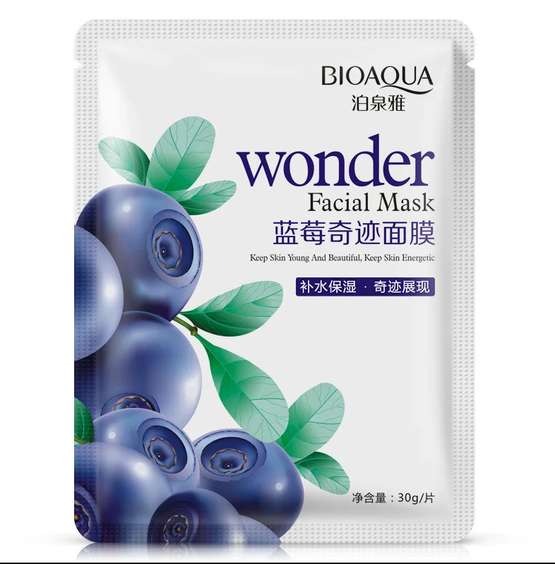 Тканинна маска-серветка для обличчя з екстрактом чорниці BIOAQUA Wonder