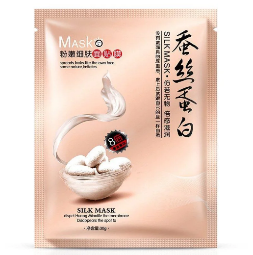 Тканинна маска з шовковим протеїном OneSpring Silk Mask (brown)