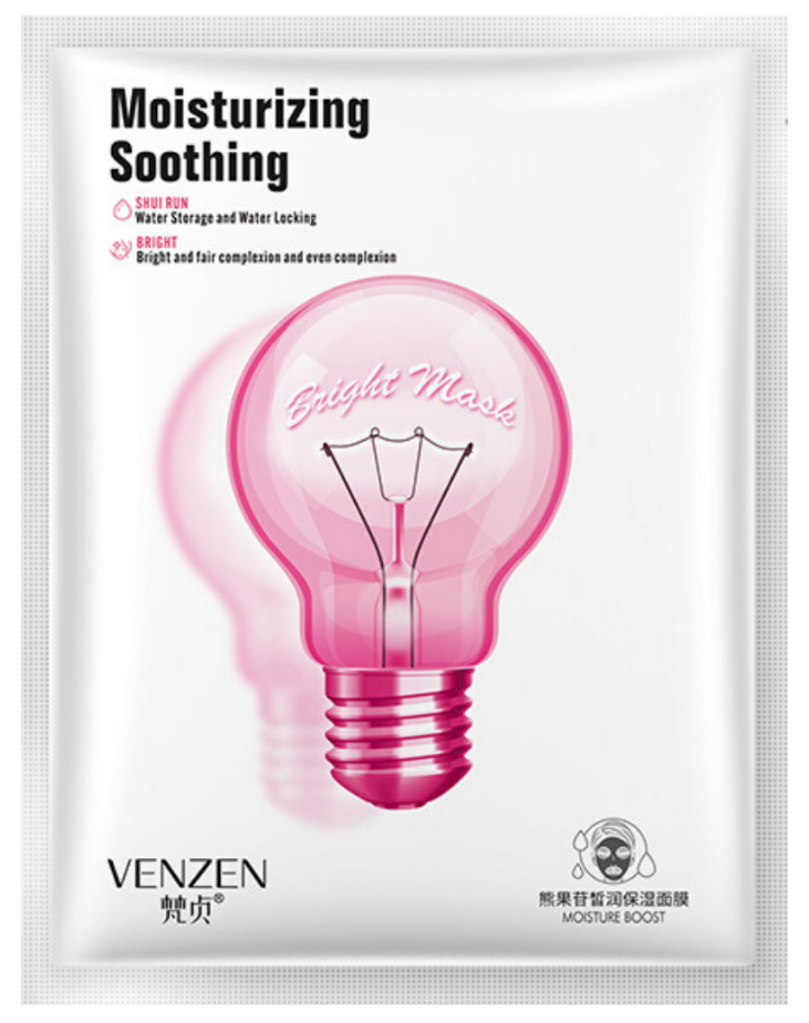 Освіжна тканинна маска для обличчя Venzen Moisturizing Soothing Bright Mask