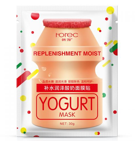 Тканинна маска зволожуюча і поживна Rorec Replenishment Moist Yogurt Mask