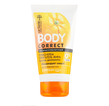 Термо-крем Антицеллюлитный. Сжигатель жира 150мл Dr.Sante Body Correct.