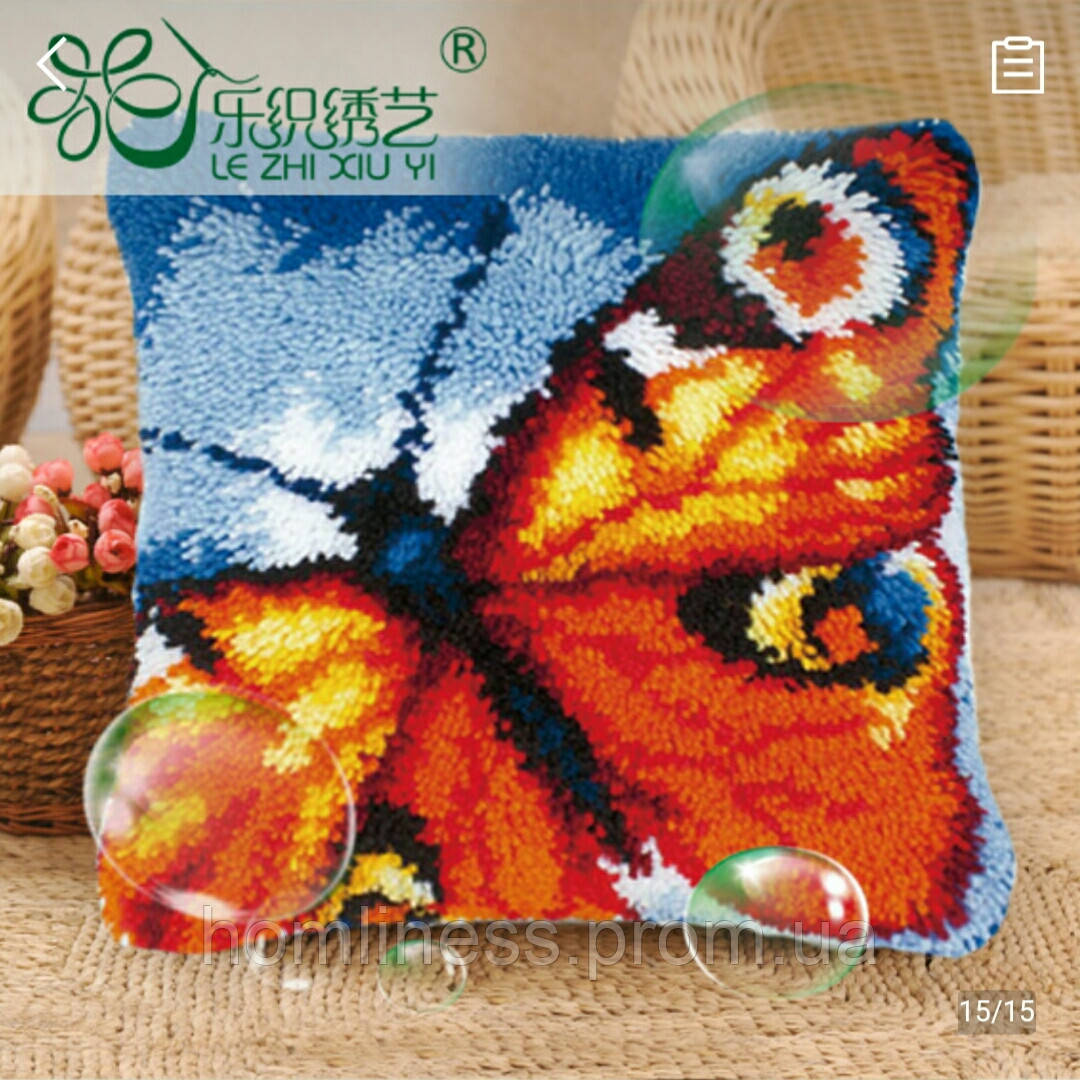 Набори для рукоділля (килимова техніка) подушка "Метелик"