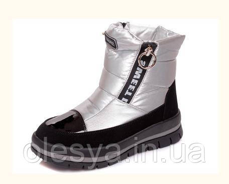 Зимові чобітки, термоботки для дівчинки Тм Weestep сірого кольору. Розміри 37