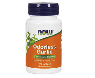 Екстракт часнику, антибактеріальне, імунозміцнювальне NOW Foods Odorless Garlic 250 softgels