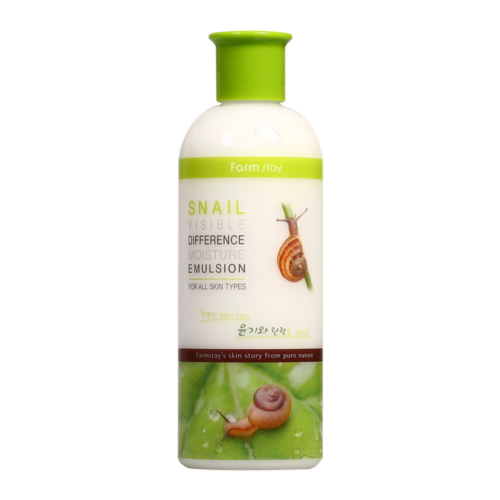 Зволожуюча емульсія для обличчя з равликовим муцином FarmStay Snail Visible Difference Moisture Emulsion 350мл