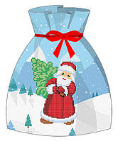 Подарочный новогодний мешочек "Дед Мороз" для вышивки бисером НГ 601