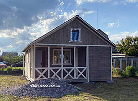 Модульний дачний будинок дерев'яний 8 м х 6 м із терасою