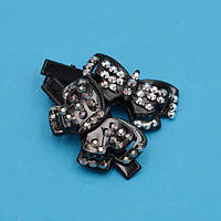 Шпилька для волосся качечка 5,5х3,5 см 6 шт чорний пластик бант