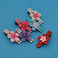 Набір шпильки-каточки 6 шт чорний метал кольорові стрази