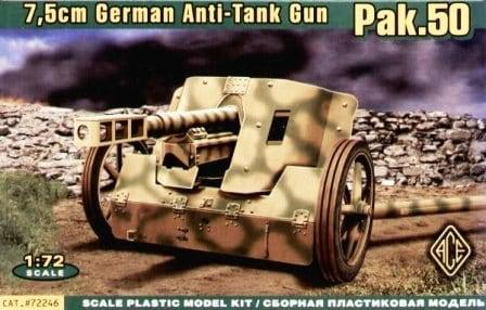 Пластикова модель 1/72 ACE 72246 Німецька гармата 7,5cm German Anti-Tank Gun PaK.50