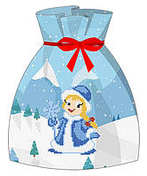 Подарочный новогодний мешочек "Снегурочка" для вышивки бисером НГ 602