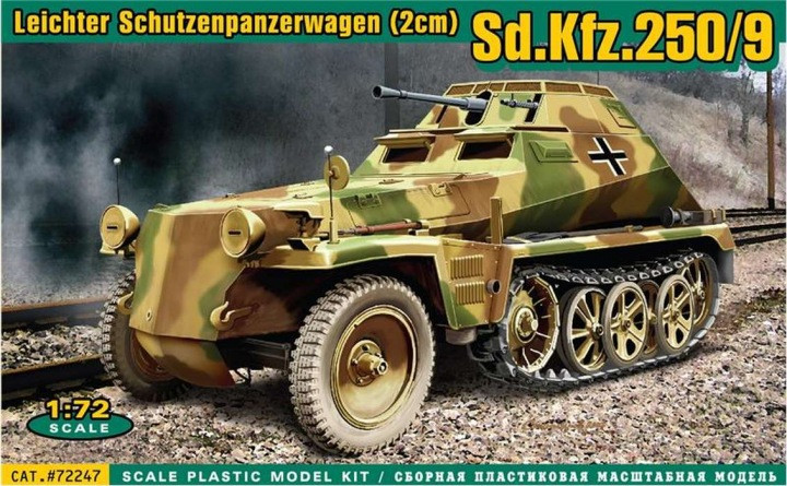 Пластикова модель 1/72 ACE 72247 Легка бронемашина Leichter Schützenpanzerwagen (2cm) Sd.Kfz. 250/9